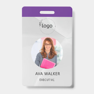 Tarjeta De Identificación Stylish Custom Company Employee Photo Badge