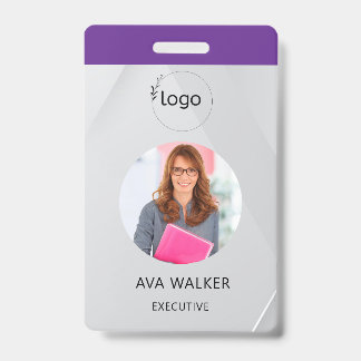 Tarjeta De Identificación Stylish Custom Company Employee Photo Badge