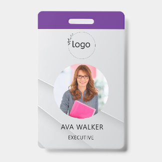 Tarjeta De Identificación Stylish Custom Company Employee Photo Badge