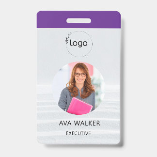 Tarjeta De Identificación Stylish Custom Company Employee Photo Badge