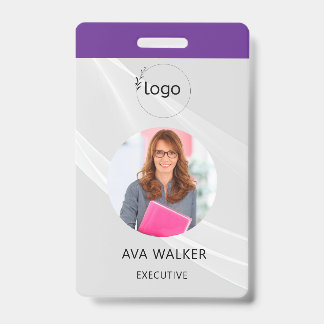 Tarjeta De Identificación Stylish Custom Company Employee Photo Badge