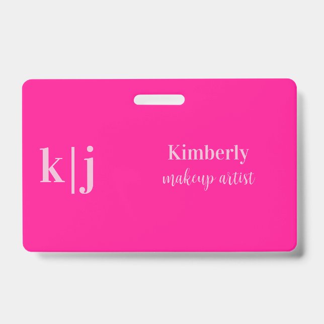 Tarjeta De Identificación Stylish Makeup Artist Employee Name Lanyard (Parte frontal)