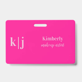 Tarjeta De Identificación Stylish Makeup Artist Employee Name Lanyard