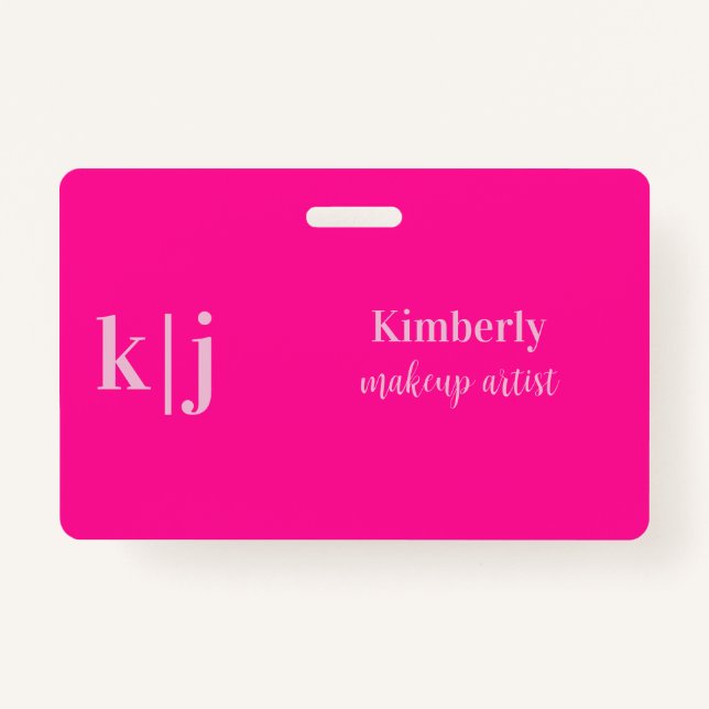Tarjeta De Identificación Stylish Makeup Artist Employee Name Lanyard (Anverso)