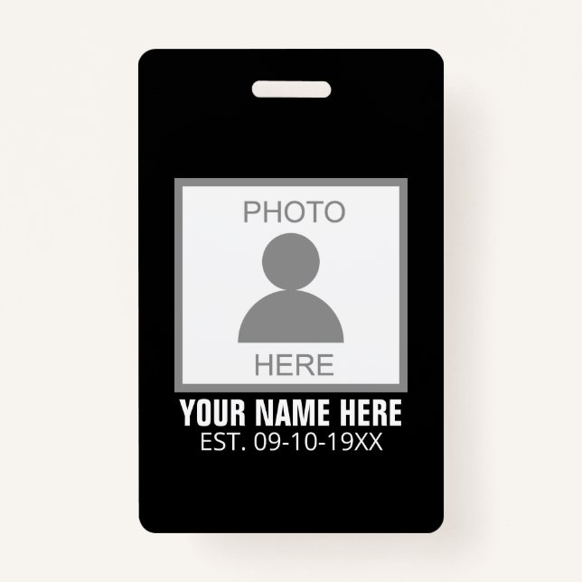 Tarjeta De Identificación Su foto aquí Nombre y edad (Anverso)