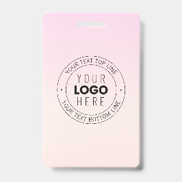 Tarjeta De Identificación Su logotipo cargado | Texto circular editable 