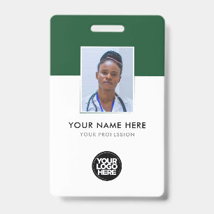 Tarjeta De Identificación Su logotipo "Corporate Business Health Emerald Gre