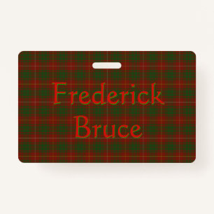 Tarjeta De Identificación Su nombre en Bruce Clan tartan
