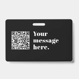 Tarjeta De Identificación Su propio código QR cargado y texto retro editable