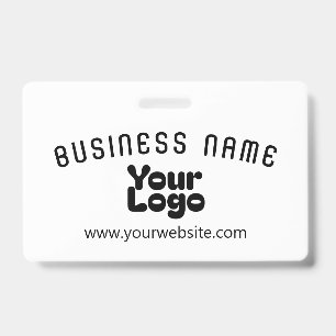 Tarjeta De Identificación Subir logotipo retro-moderno blanco y negro (edita