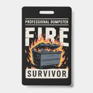 Tarjeta De Identificación Superviviente Profesional de Incendio de Contenedo