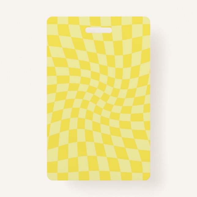 Tarjeta De Identificación Tablero retro Lemon Yellow Pastel Warped (Anverso)