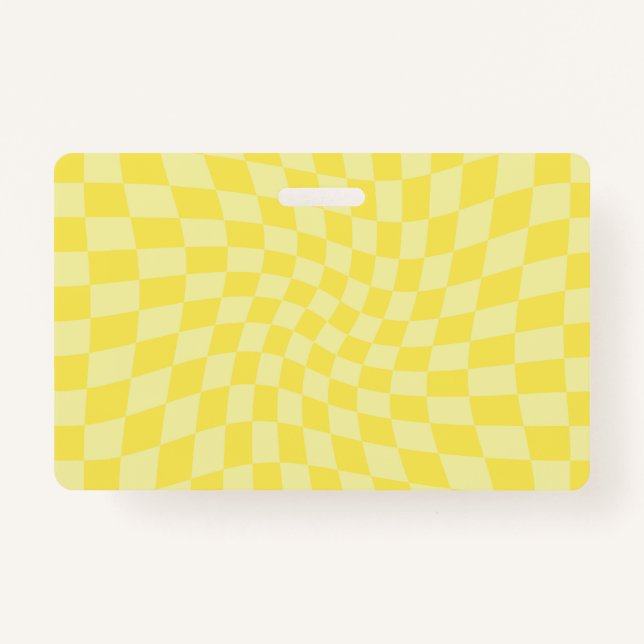 Tarjeta De Identificación Tablero retro Lemon Yellow Pastel Warped (Anverso)