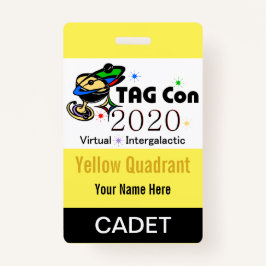 Tarjeta De Identificación TAG Con 2020 - Cuadrante Amarillo - Cadete