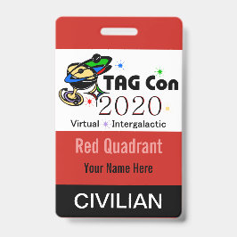 Tarjeta De Identificación TAG Con 2020 - Cuadrante Rojo - Insignia Civil