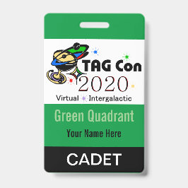 Tarjeta De Identificación TAG Con 2020 - Cuadrante Verde - Insignia Cadet