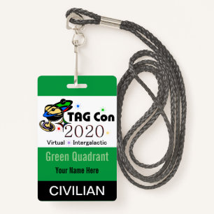Tarjeta De Identificación TAG Con 2020 - Cuadrante Verde - Insignia Civil