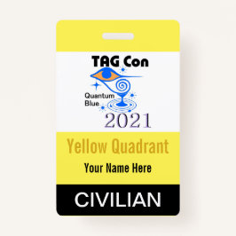 Tarjeta De Identificación TAG Con 2021 - Cuadrante Amarillo - Insignia Civil