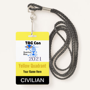 Tarjeta De Identificación TAG Con 2021 - Cuadrante Amarillo - Insignia Civil