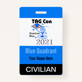 Tarjeta De Identificación TAG Con 2021 - Cuadrante Azul - Insignia Civil