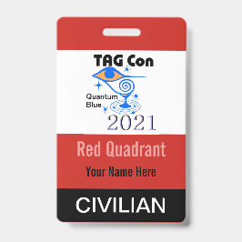 Tarjeta De Identificación TAG Con 2021 - Cuadrante Rojo - Insignia Civil