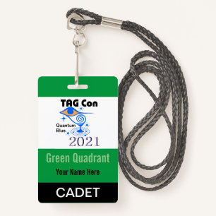 Tarjeta De Identificación TAG Con 2021 - Cuadrante Verde - Insignia Cadet