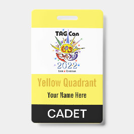 Tarjeta De Identificación TAG Con 2022 - Cuadrante Amarillo - Insignia Cadet