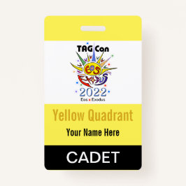 Tarjeta De Identificación TAG Con 2022 - Cuadrante Amarillo - Insignia Cadet