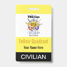 Tarjeta De Identificación TAG Con 2022 - Cuadrante Amarillo - Insignia Civil