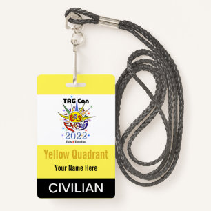 Tarjeta De Identificación TAG Con 2022 - Cuadrante Amarillo - Insignia Civil