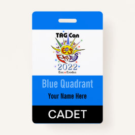 Tarjeta De Identificación TAG Con 2022 - Cuadrante Azul - Insignia Cadet