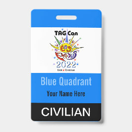 Tarjeta De Identificación TAG Con 2022 - Cuadrante Azul - Insignia Civil