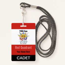 Tarjeta De Identificación TAG Con 2022 - Cuadrante Rojo - Insignia Cadet