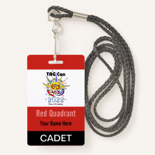 Tarjeta De Identificación TAG Con 2022 - Cuadrante Rojo - Insignia Cadet