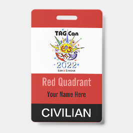 Tarjeta De Identificación TAG Con 2022 - Cuadrante Rojo - Insignia Civil