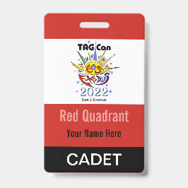 Tarjeta De Identificación TAG Con 2022 - Cuadrante Rojo - Insignia de Cadete