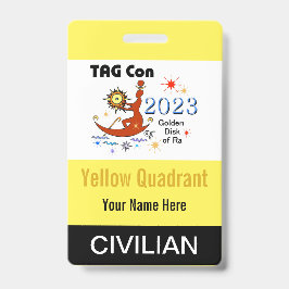 Tarjeta De Identificación TAG Con 2023 - Cuadrante Amarillo - Insignia Civil