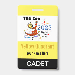 Tarjeta De Identificación TAG Con 2023 - Cuadrante Amarillo - Insignia de Ca