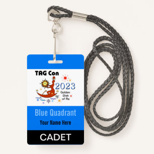 Tarjeta De Identificación TAG Con 2023 - Cuadrante Azul - Insignia Cadet