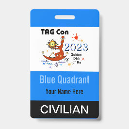 Tarjeta De Identificación TAG Con 2023 - Cuadrante Azul - Insignia Civil