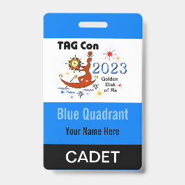 Tarjeta De Identificación TAG Con 2023 - Cuadrante Azul - Insignia de Cadete