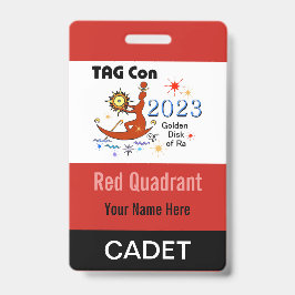 Tarjeta De Identificación TAG Con 2023 - Cuadrante Rojo - Insignia de Cadete