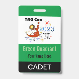 Tarjeta De Identificación TAG Con 2023 - Cuadrante Verde - Insignia de Cadet
