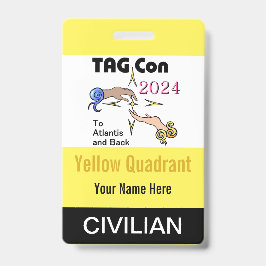 Tarjeta De Identificación TAG Con 2024 - Cuadrante Amarillo - Insignia Civil
