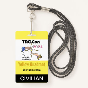 Tarjeta De Identificación TAG Con 2024 - Cuadrante Amarillo - Insignia Civil