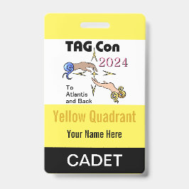 Tarjeta De Identificación TAG Con 2024 - Cuadrante Amarillo - Insignia de Ca