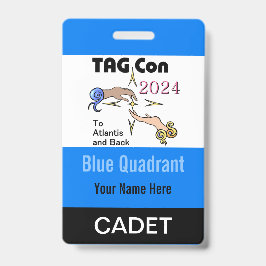 Tarjeta De Identificación TAG Con 2024 - Cuadrante Azul - Insignia Cadet