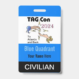Tarjeta De Identificación TAG Con 2024 - Cuadrante Azul - Insignia Civil