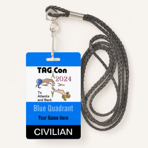 Tarjeta De Identificación TAG Con 2024 - Cuadrante Azul - Insignia Civil