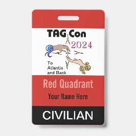 Tarjeta De Identificación TAG Con 2024 - Cuadrante Rojo - Insignia Civil